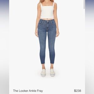 MOTHER The Looker Ankle Fray jeans. High waisted. Size 30.